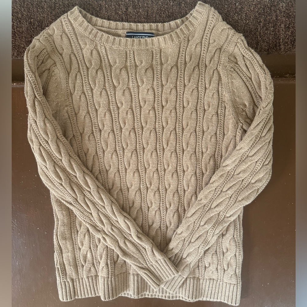 Lands' End Women's Cable Knit Sweater - Medium (10-12)